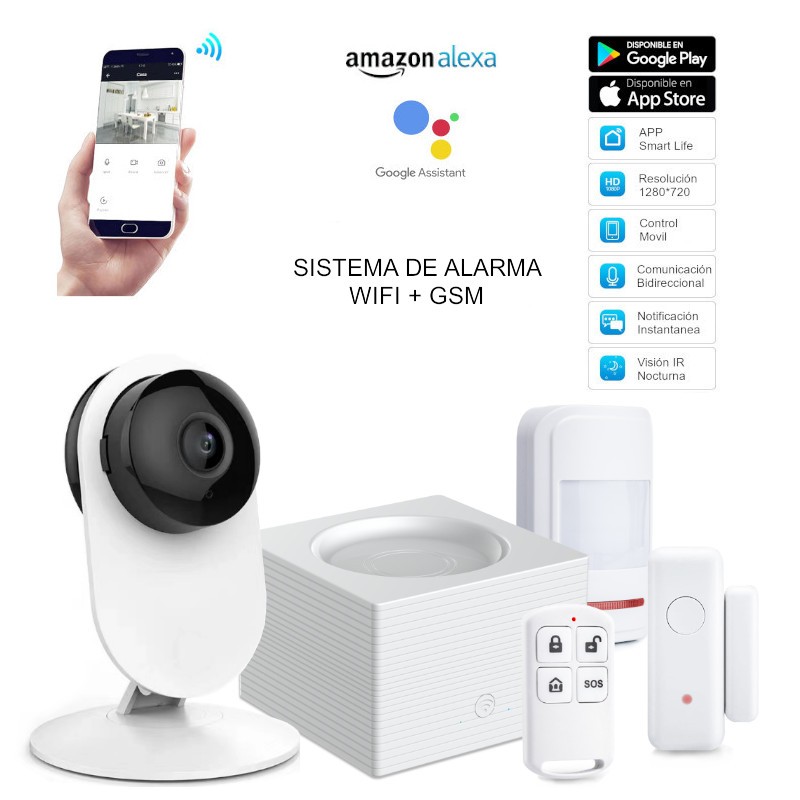 Kit de Alarma WiFi y GSM con Cámara - Lifebox - SECURCCTV