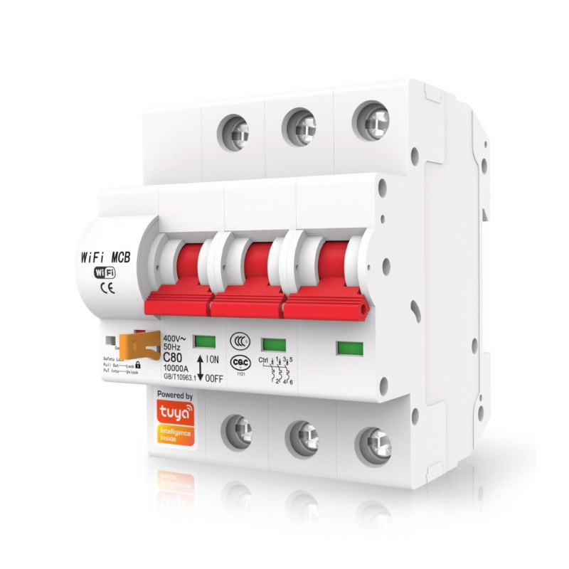 Interruptor automatico magnetotermico wifi rearmable Trifasico Interruptor automatico magnetotermico wifi rearmable Trifasico