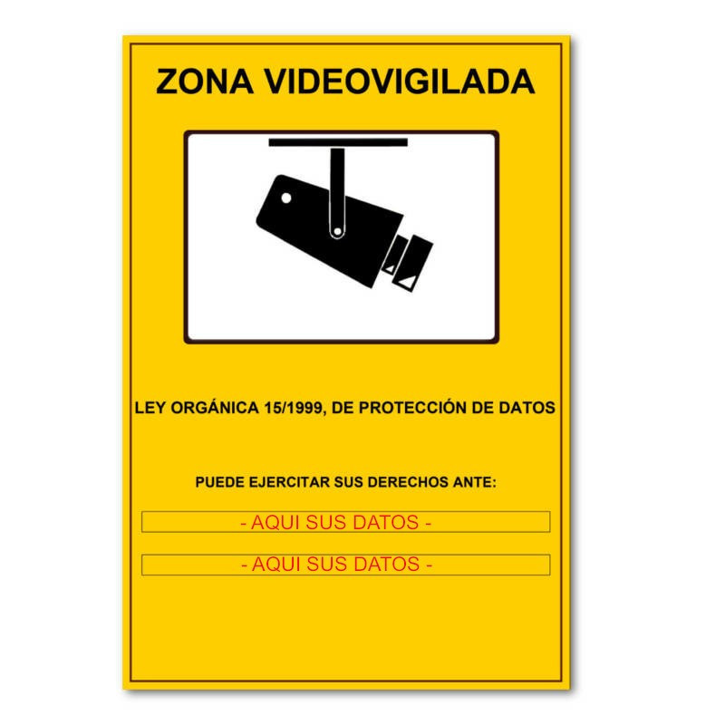 Cartel PERSONALIZADO lopd proteccion de datos informativo camaras de vigilancia Cartel PERSONALIZADO lopd proteccion de datos informativo camaras de vigilancia