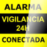 Cartel autoadhesivo para cristal  15x15 Alarma 24H Vigilancia Conectada