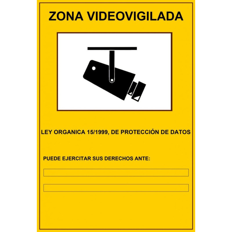 Cartel Zona Videovigilada 29,7 x 21 CM autoadhesivo para cámaras de seguridad CCTV LOPD Cartel Zona Videovigilada 29,7 x 21 CM autoadhesivo para cámaras de seguridad CCTV LOPD